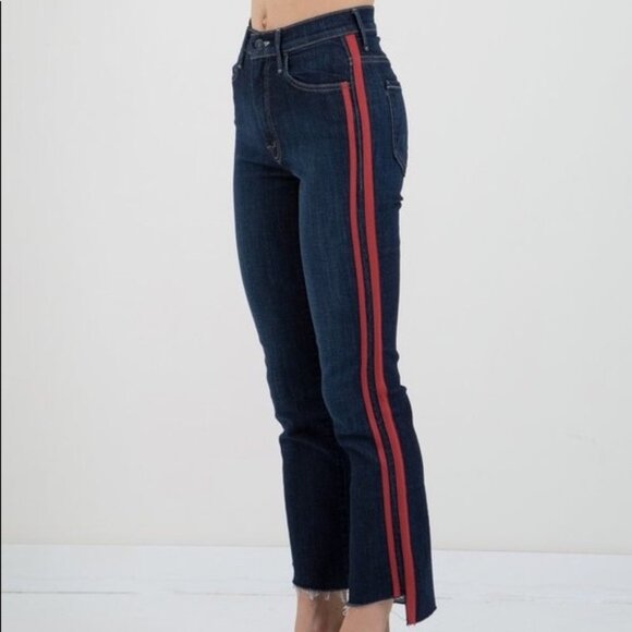 MOTHER Insider Crop Step Fray Jeans Speed Racer Wash Size 28 - Picture 2 of 16